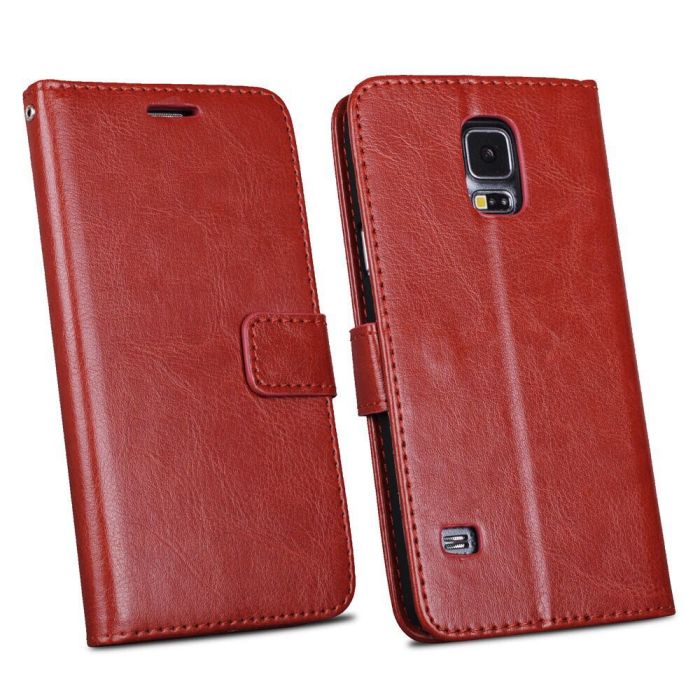 Plånboksfodral m magnet skal Samsung S6 Edge Brun FDS6EMGBR