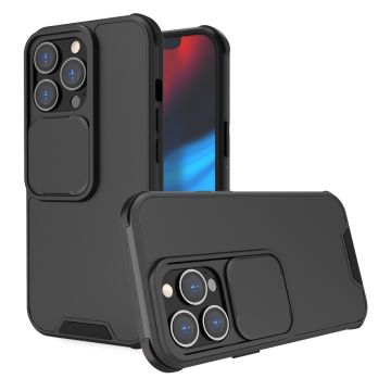 Skal iPhone 13 med skjutbart kameraskydd (svart)