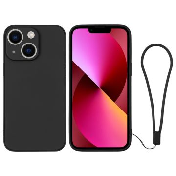 Skal iPhone 13 Silikon med handledsrem (svart)