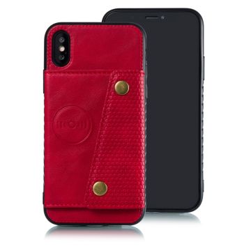Skal - iPhone X/XS - Kortplats Magnetisk Röd