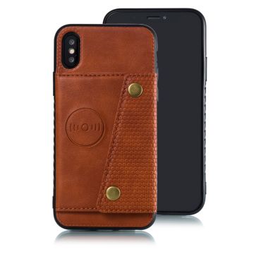 Skal - iPhone X/XS - Kortplats Magnetisk Brun