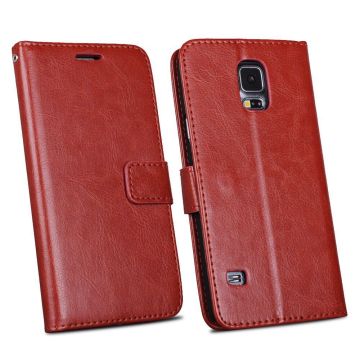 Plånboksfodral m magnet skal Samsung S6 Edge Brun FDS6EMGBR