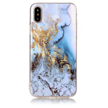 Skal - iPhone X/XS - TPU Marmor Blå