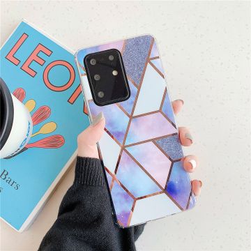 Skal - Samsung Galaxy A51 TPU Marmor Mosaik Blå