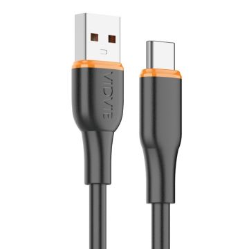 Vidvie laddningskabel USB-A till USB-C 3A Snabb 1m Svart