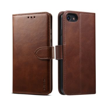 GUSSIM Magnetisk Läderfodral med korthållare för iPhone SE / 7 / 8 (brun)