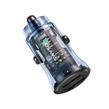 Billaddare C32 30W Dubbel USB Transparent USAMS