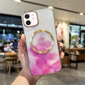 Skal iPhone 12 / 12 Pro marmor rosaröd MagSafe