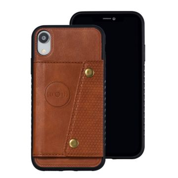Skal - iPhone XR - Kortplats Magnetisk Brun