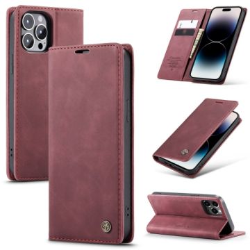 Fodral iPhone 14 PRO - CaseMe Plånbok Vinröd