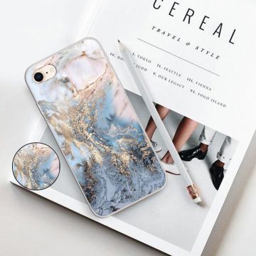 Skal iPhone SE2022 / iPhone SE2020 / iPhone 8 / iPhone 7 / iPhone 6S / iPhone 6 - TPU Marmorlack Guld