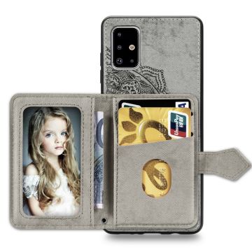 Skal - Samsung Galaxy A51 Kortplats Mandala Grå