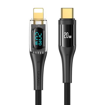 USAMS USB-C - lightning  Kabel 1.2m 20w Digital Dispaly