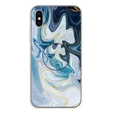 Skal - iPhone X/XS - TPU Marmorlack Blå