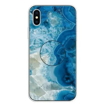 Skal - iPhone X/XS - TPU Marmorlack Blå