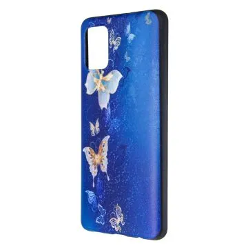 Skal Samsung Galaxy A51 Silikonskal Guld Fjäril