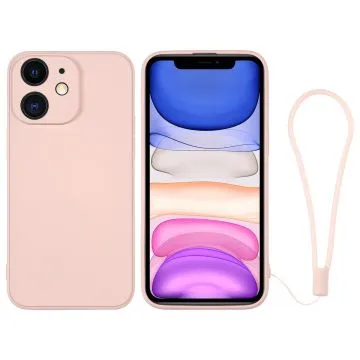 Skal iPhone 11 Silikon med handledsrem (Rosa)