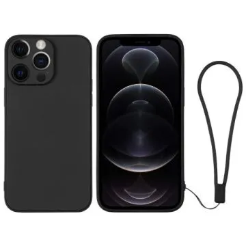 Skal iPhone 12 PRO - Silikonskal Kameraskydd Svart