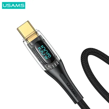 USAMS USB-C - lightning  Kabel 1.2m 100w Digital Dispaly