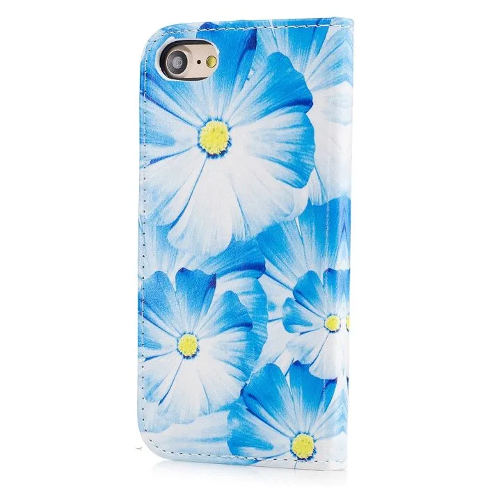 Plånboksfodral — iPhone 6/6S/7/8/SE 2020 — Blå orkidé 